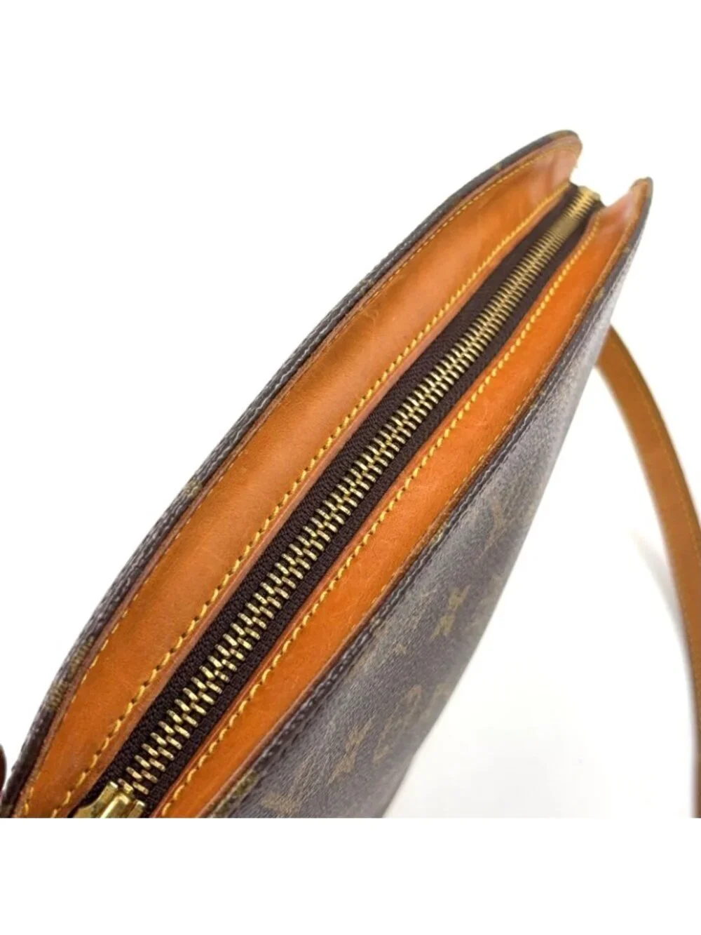 Louis Vuitton Drew Monogram Leather Brown Light Shoulder Bag Gold